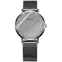 Load image into Gallery viewer, Men's Watch SOXY Brand Deluxe Quartz Clock Simple Dial Stainless Steel Strap Watch for Men Relogio Masculino Zegarek Meski
