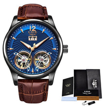 Load image into Gallery viewer, Watch Men 2020 LIGE New Dual Tourbillon Leather Mens Watches Top Brand Luxury Automatic Mechanical Clock Male Sport Wirstwatch
