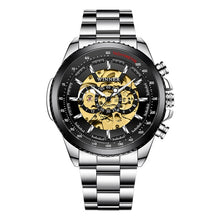 Load image into Gallery viewer, Winner Sport Design Bezel Golden Watch Mens Watches Top Brand Luxury Montre Homme Clock Men Steampunk Automatic Skeleton Watch
