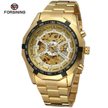 Load image into Gallery viewer, Winner Sport Design Bezel Golden Watch Mens Watches Top Brand Luxury Montre Homme Clock Men Steampunk Automatic Skeleton Watch
