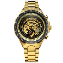 Load image into Gallery viewer, WINNER Mens Watches Top Brand Luxury Auto Mechanical Golden Skeleton Dial Stainless Steel Strap Fashion Classic Wristwatch 2019
