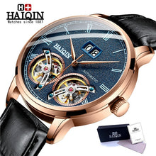 Load image into Gallery viewer, Double tourbillon Automatic Men's Watches HAIQIN Top Brand Luxury Business Full Steel Waterproof Sport Machinery Watch Men+box
