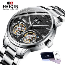 Load image into Gallery viewer, Double tourbillon Automatic Men's Watches HAIQIN Top Brand Luxury Business Full Steel Waterproof Sport Machinery Watch Men+box
