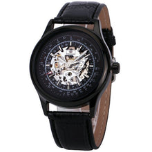 Load image into Gallery viewer, FORSINING Fashion Retro Men Mechanical Watch Brown Leather Strap Rose Golden Skeleton Dial Transparent Case relogio masculino
