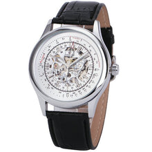Load image into Gallery viewer, FORSINING Fashion Retro Men Mechanical Watch Brown Leather Strap Rose Golden Skeleton Dial Transparent Case relogio masculino
