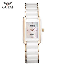 Load image into Gallery viewer, Luxury Ceramic square watches for mens couple clocks black men's quartz wristwatches waterproof man relojes
