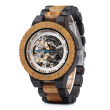 Load image into Gallery viewer, Relogio Masculino BOBO BIRD Mechanical Watch Men Wood Wristwatch Automatic Customized Gift for Dad
