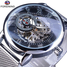 Load image into Gallery viewer, Forsining Watch + Bracelet Set Combination Skeleton Sport Mechanical Luminous Hands Transparent Mesh Steel Band Men Luxury Clock

