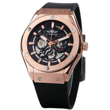 Load image into Gallery viewer, WINNER Luxury Mens Mechanical Watches Rubber Strap Male Automatic Skeleton Steampunk Sports Wristwatch Luminous Hands Male Clock
