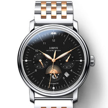 Load image into Gallery viewer, Switzerland LOBINNI Men Watches Luxury Brand Perpetual Calender Auto Mechanical Men's Clock Sapphire Leather relogio L15008-6
