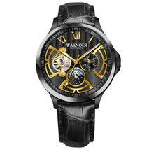 Load image into Gallery viewer, WAKNOER Automatic Mechanical Watch Men Stainless Waterproof Moon Phase Luminous Luxury Business Tourbillon Montre Homme Clock
