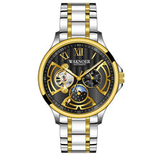 Load image into Gallery viewer, WAKNOER Automatic Mechanical Watch Men Stainless Waterproof Moon Phase Luminous Luxury Business Tourbillon Montre Homme Clock
