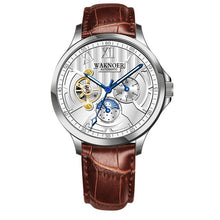 Load image into Gallery viewer, WAKNOER Automatic Mechanical Watch Men Stainless Waterproof Moon Phase Luminous Luxury Business Tourbillon Montre Homme Clock
