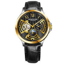 Load image into Gallery viewer, WAKNOER Automatic Mechanical Watch Men Stainless Waterproof Moon Phase Luminous Luxury Business Tourbillon Montre Homme Clock
