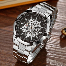 Load image into Gallery viewer, Skeleton Automatic Mechanical Watch Winner Gold Men Watches Stainless Steel Bracelet Sports Luxury Male Clock Chinese Wristwatch
