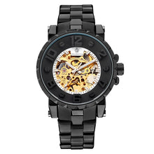 Load image into Gallery viewer, MG. ORKINA Men Wristwatch Golden Skeleton Clock Mechanical Male Wrist Watch Black Relogio Masculino Automatic Zegarek Meski

