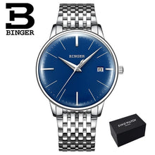 Load image into Gallery viewer, Seiko Automatic Movement BINGER Top Brand Luxury Men Mechanical Watch relogio masculino Stainless Steel Strap With Gray Mirror

