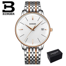 Load image into Gallery viewer, Seiko Automatic Movement BINGER Top Brand Luxury Men Mechanical Watch relogio masculino Stainless Steel Strap With Gray Mirror
