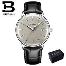 Load image into Gallery viewer, Seiko Automatic Movement BINGER Top Brand Luxury Men Mechanical Watch relogio masculino Stainless Steel Strap With Gray Mirror
